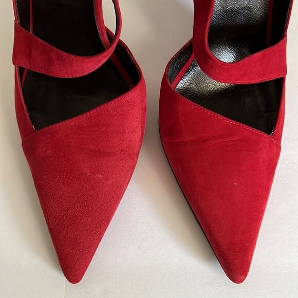 ‎Giovanni Monte Red Suede Heels Size 38.5 - Picture 10 of 13